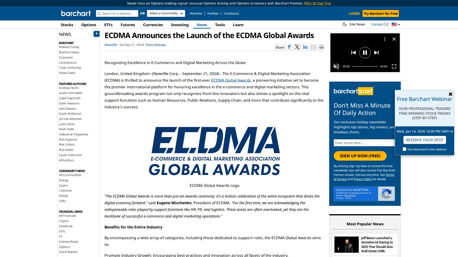 ECDMA Announces the Launch of the ECDMA Global Awards