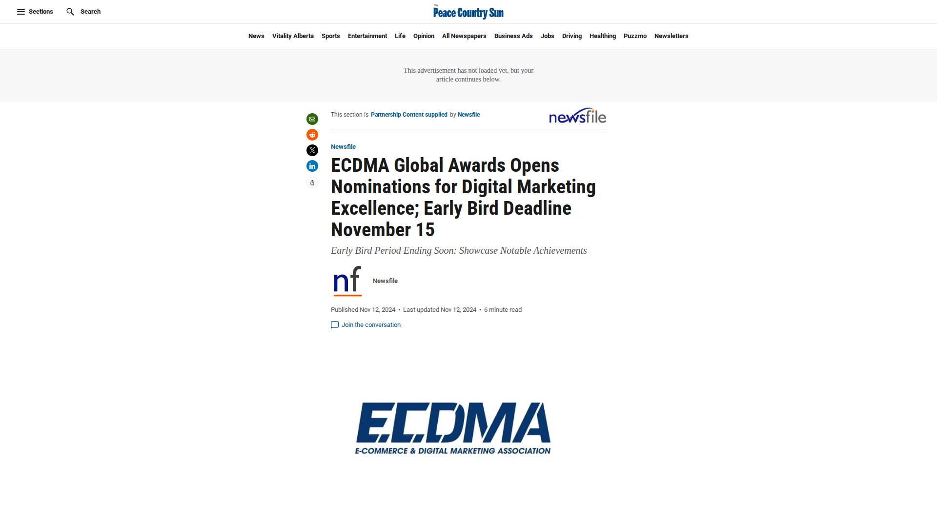 ECDMA Global Awards Opens Nominations for Digital Marketing Excellence; Early Bird Deadline November 15