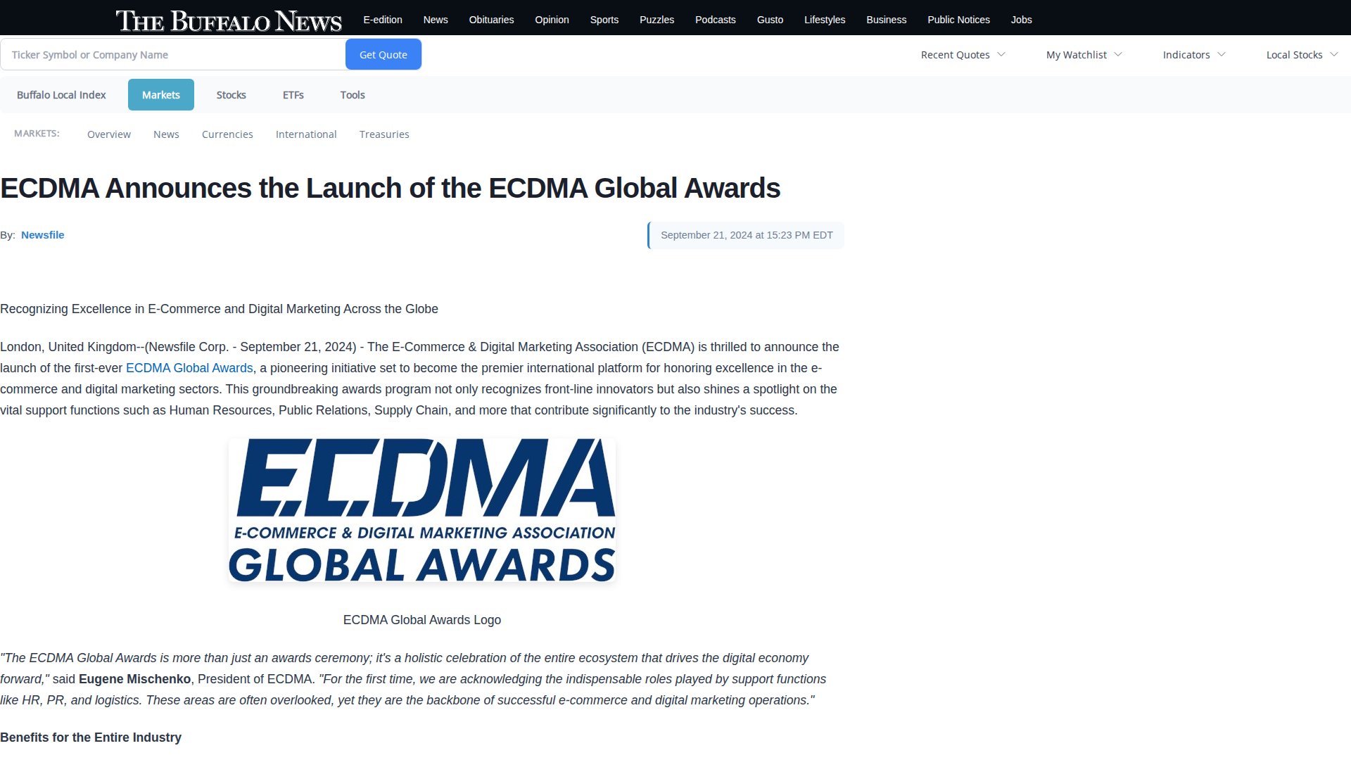 ECDMA Announces the Launch of the ECDMA Global Awards
