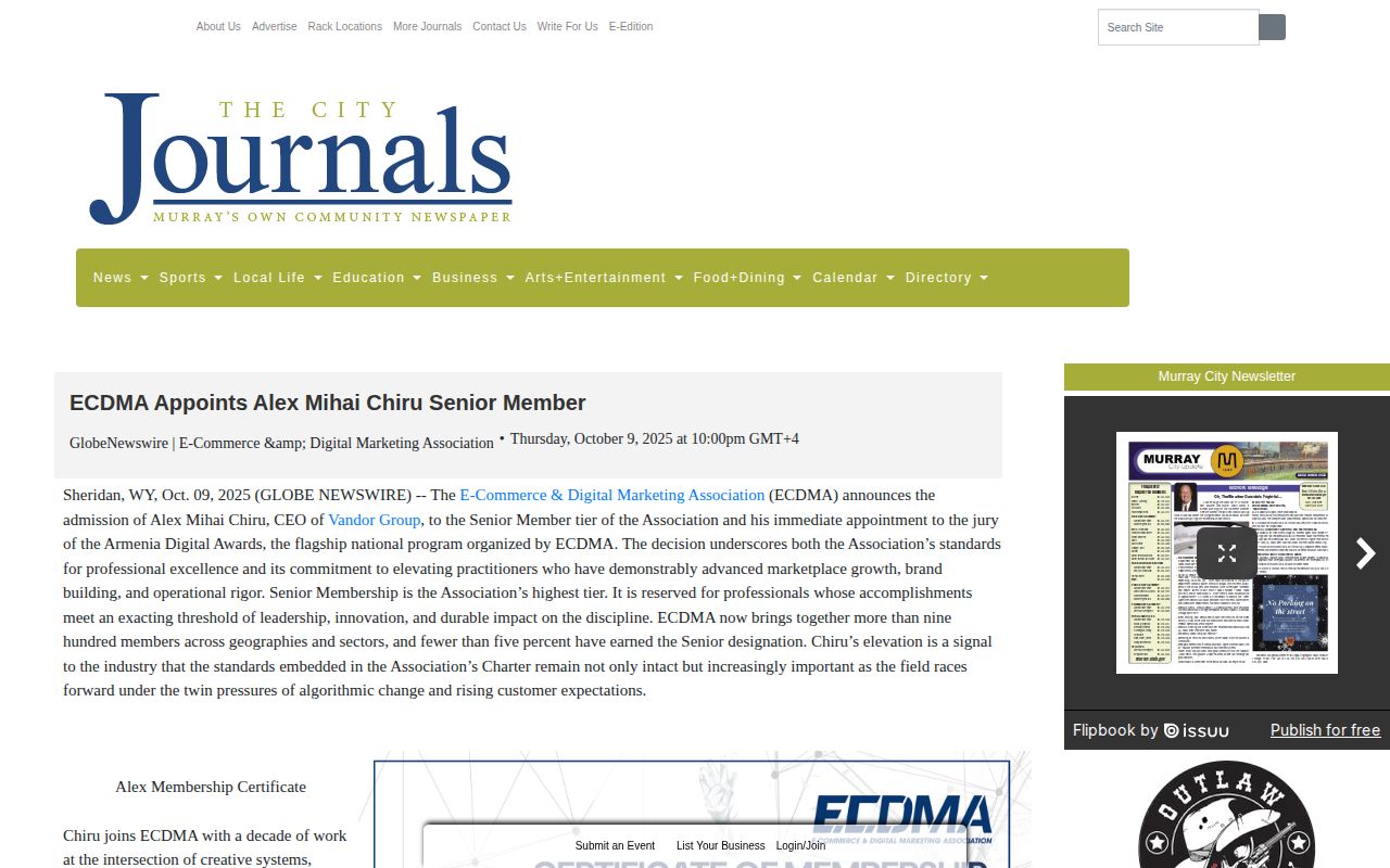 ECDMA Appoints Alex Mihai Chiru Senior Member