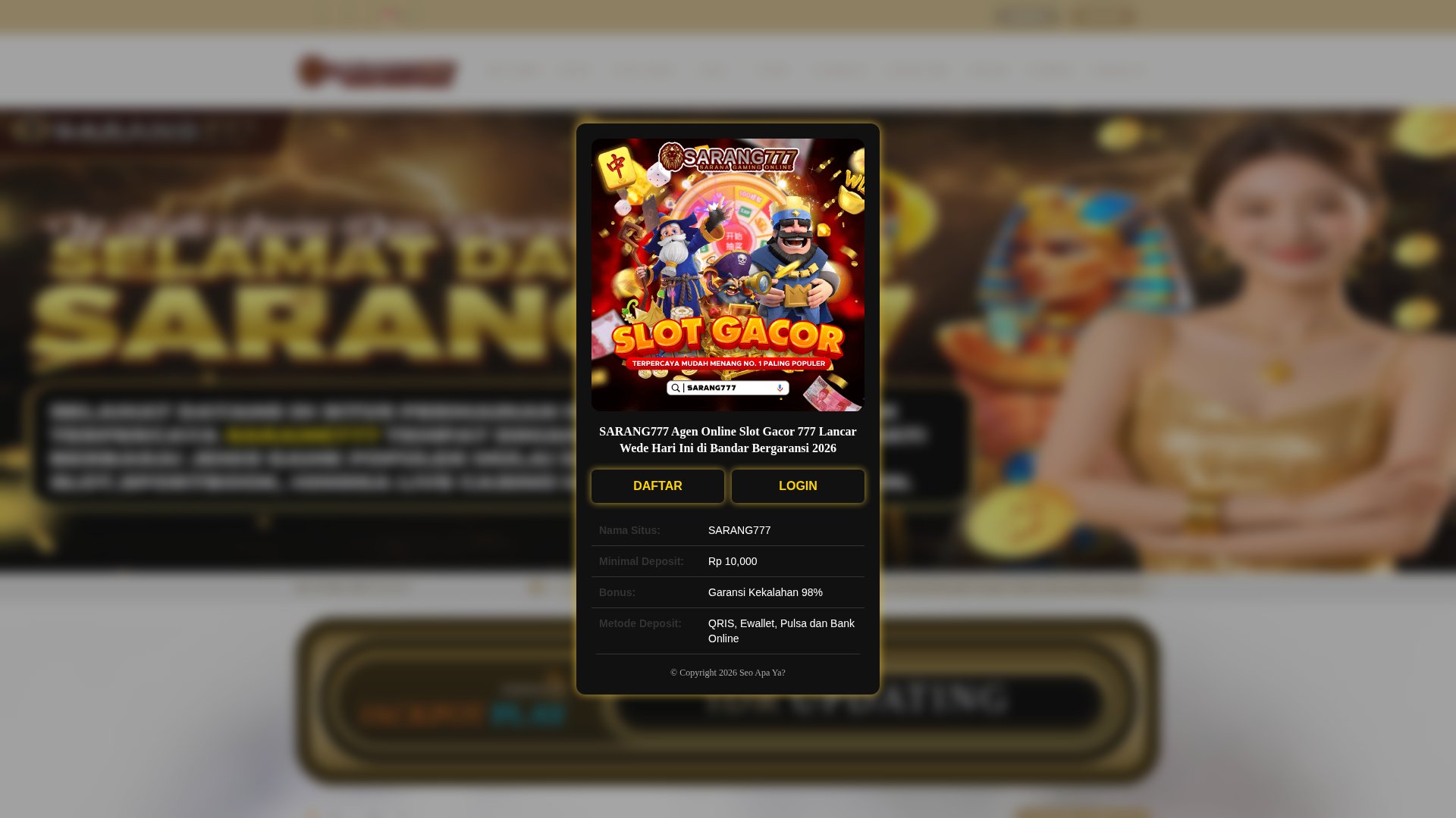 SARANG777 # Situs Slot Gacor dan Agen Slot777 Resmi Dengan Info RTP Live