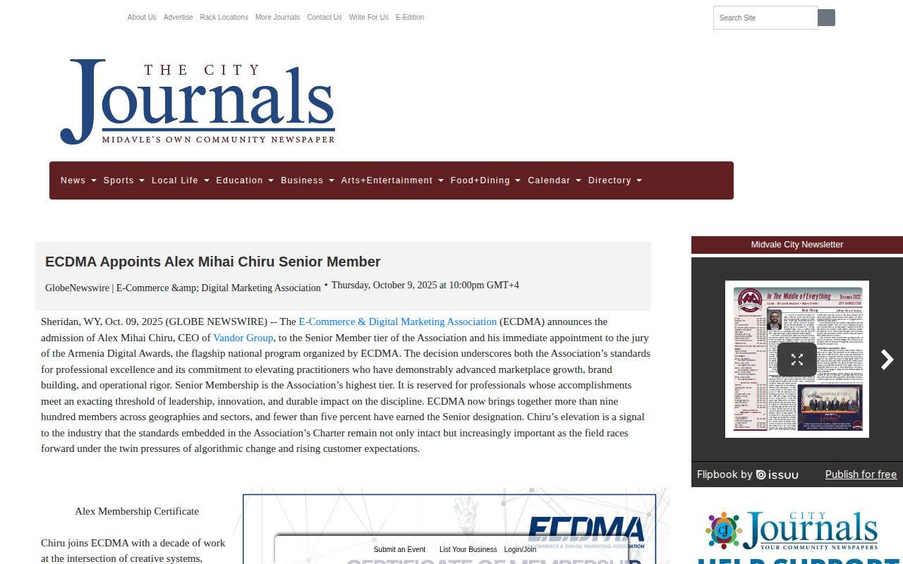 ECDMA Appoints Alex Mihai Chiru Senior Member