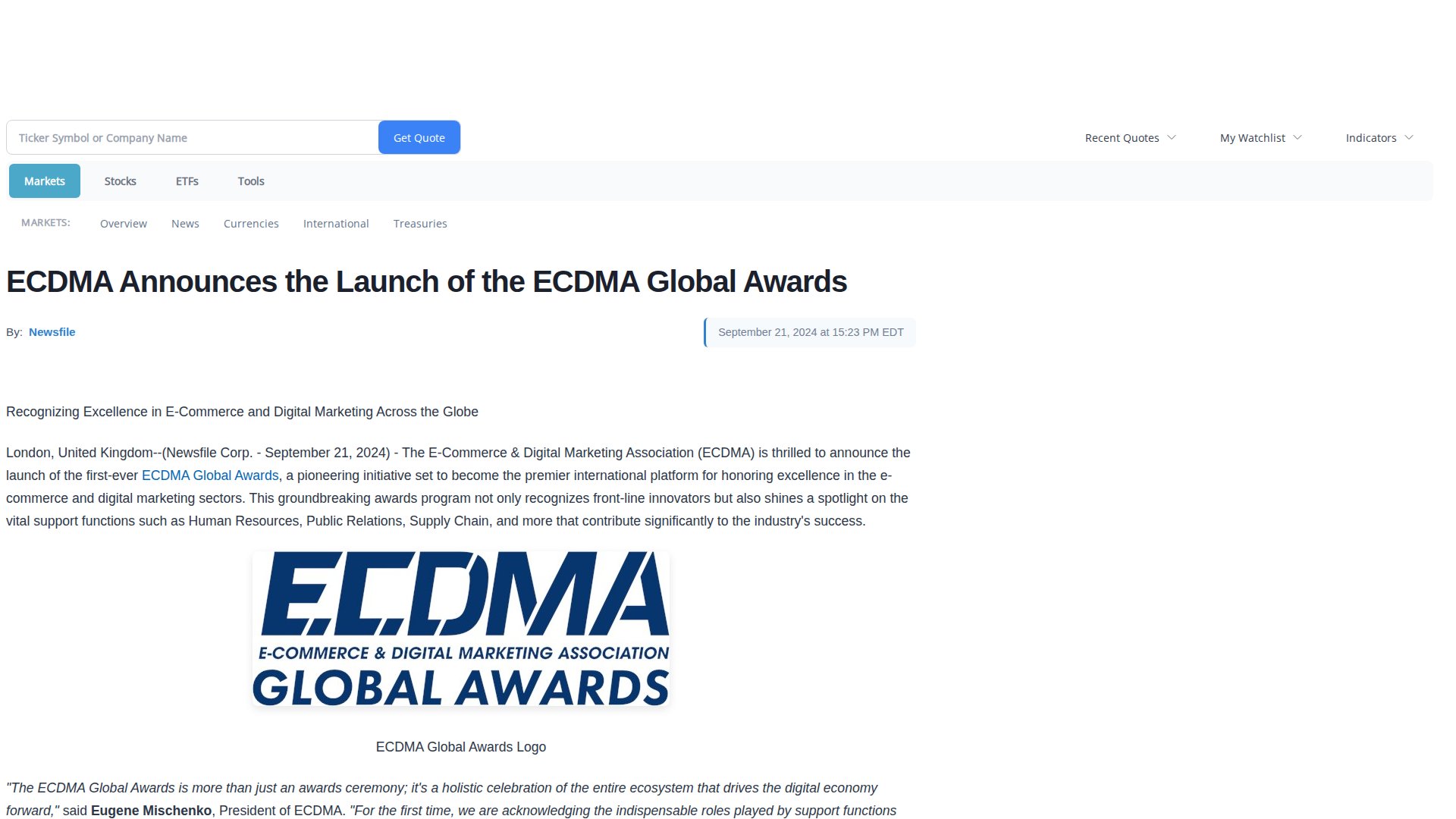 ECDMA Announces the Launch of the ECDMA Global Awards