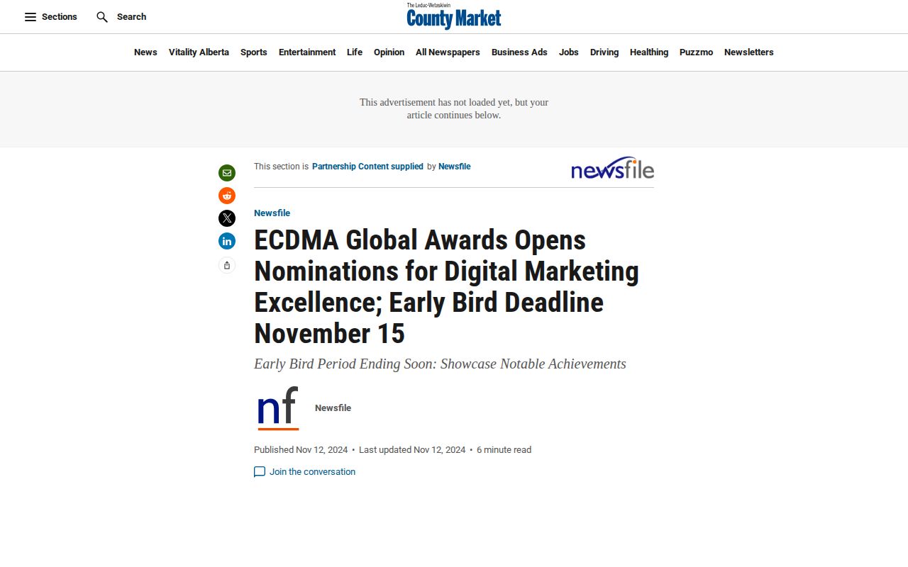 ECDMA Global Awards Opens Nominations for Digital Marketing Excellence; Early Bird Deadline November 15