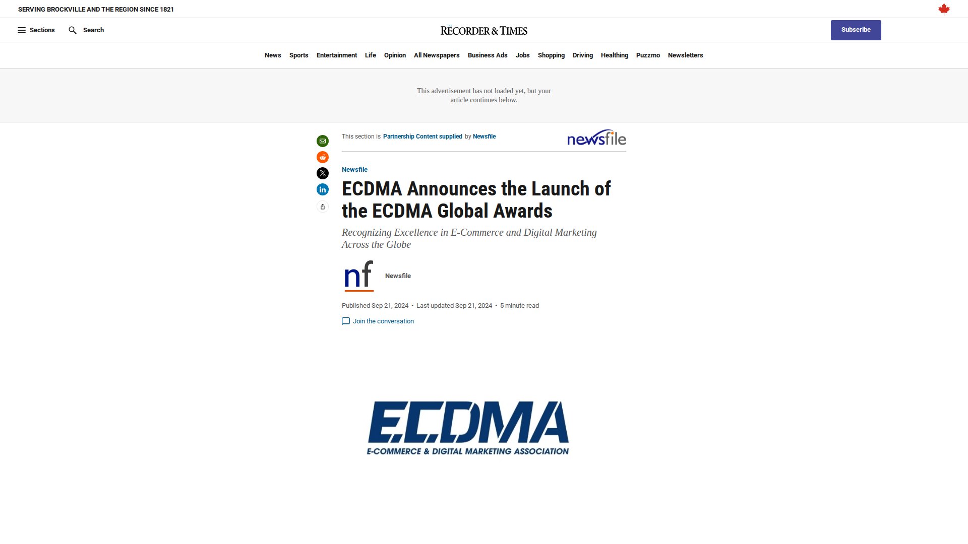 ECDMA Announces the Launch of the ECDMA Global Awards