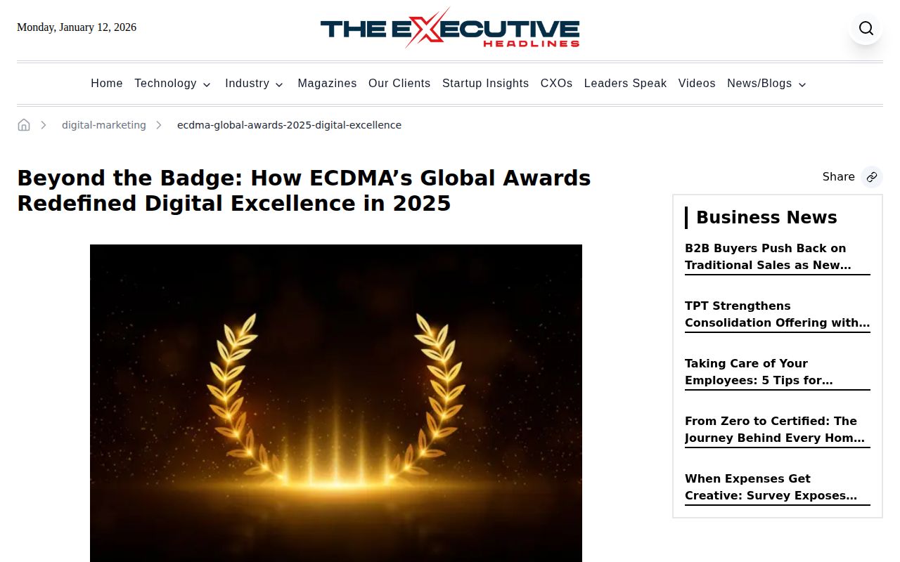 Beyond the Badge: How ECDMA’s Global Awards Redefined Digital Excellence in 2025