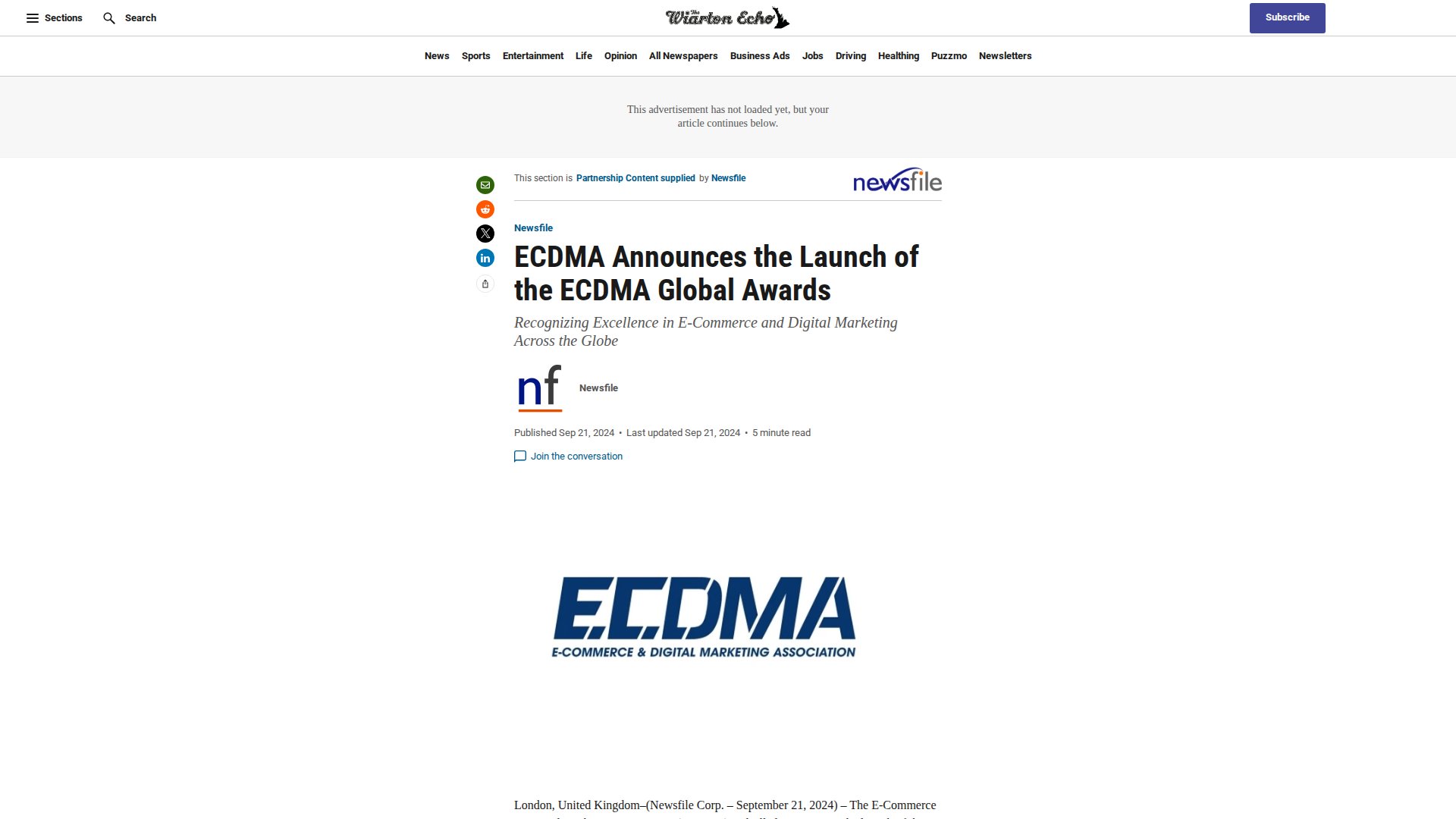ECDMA Announces the Launch of the ECDMA Global Awards
