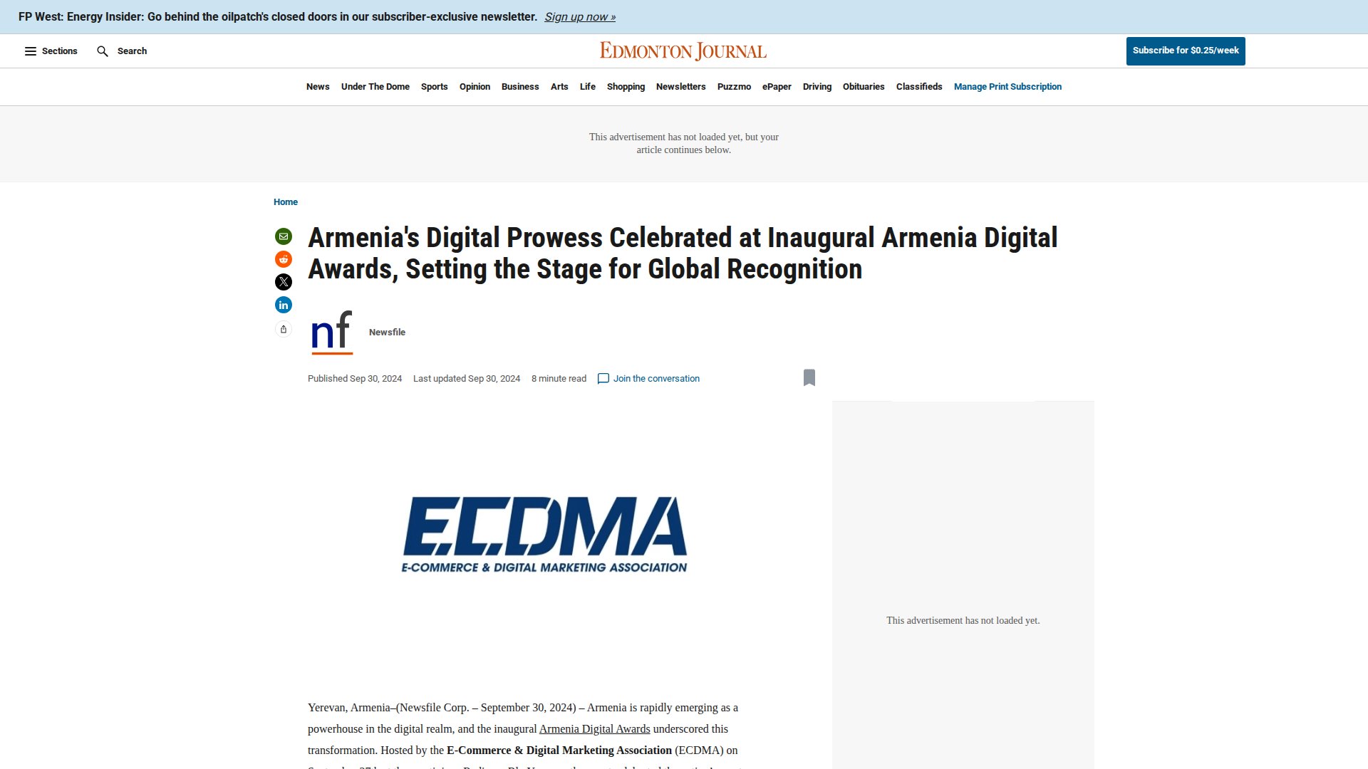 Armenia's Digital Prowess Celebrated at Inaugural Armenia Digital Awards, Setting the Stage for Global Recognition