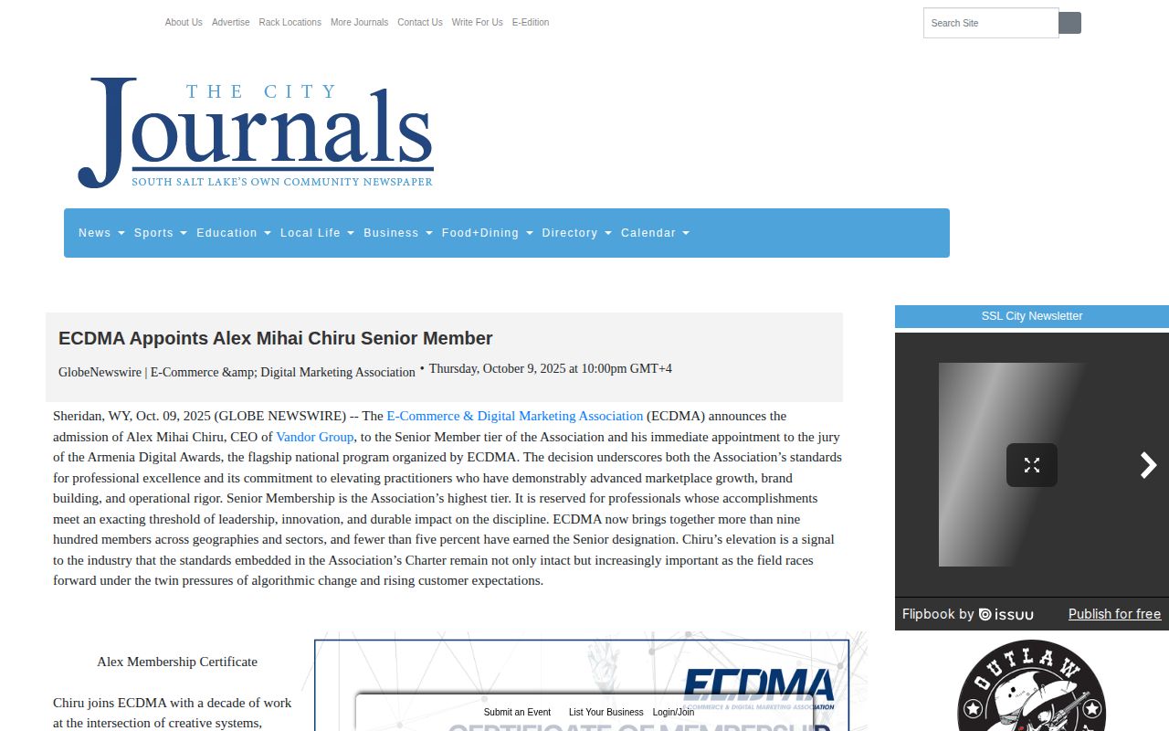 ECDMA Appoints Alex Mihai Chiru Senior Member