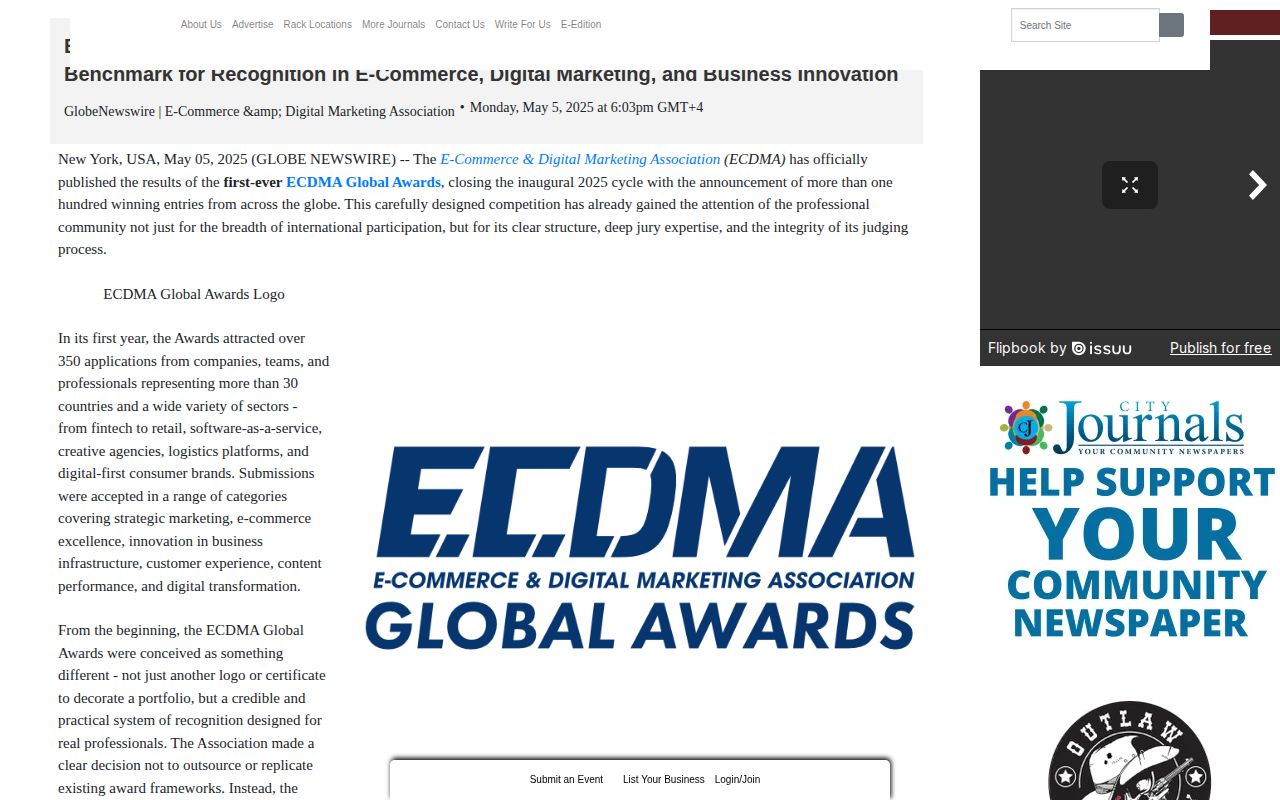 ECDMA Global Awards 2025 Announces First Winners, Establishing a New Global Benchmark for Recognition in E-Commerce, Digital Marketing, and Business Innovation