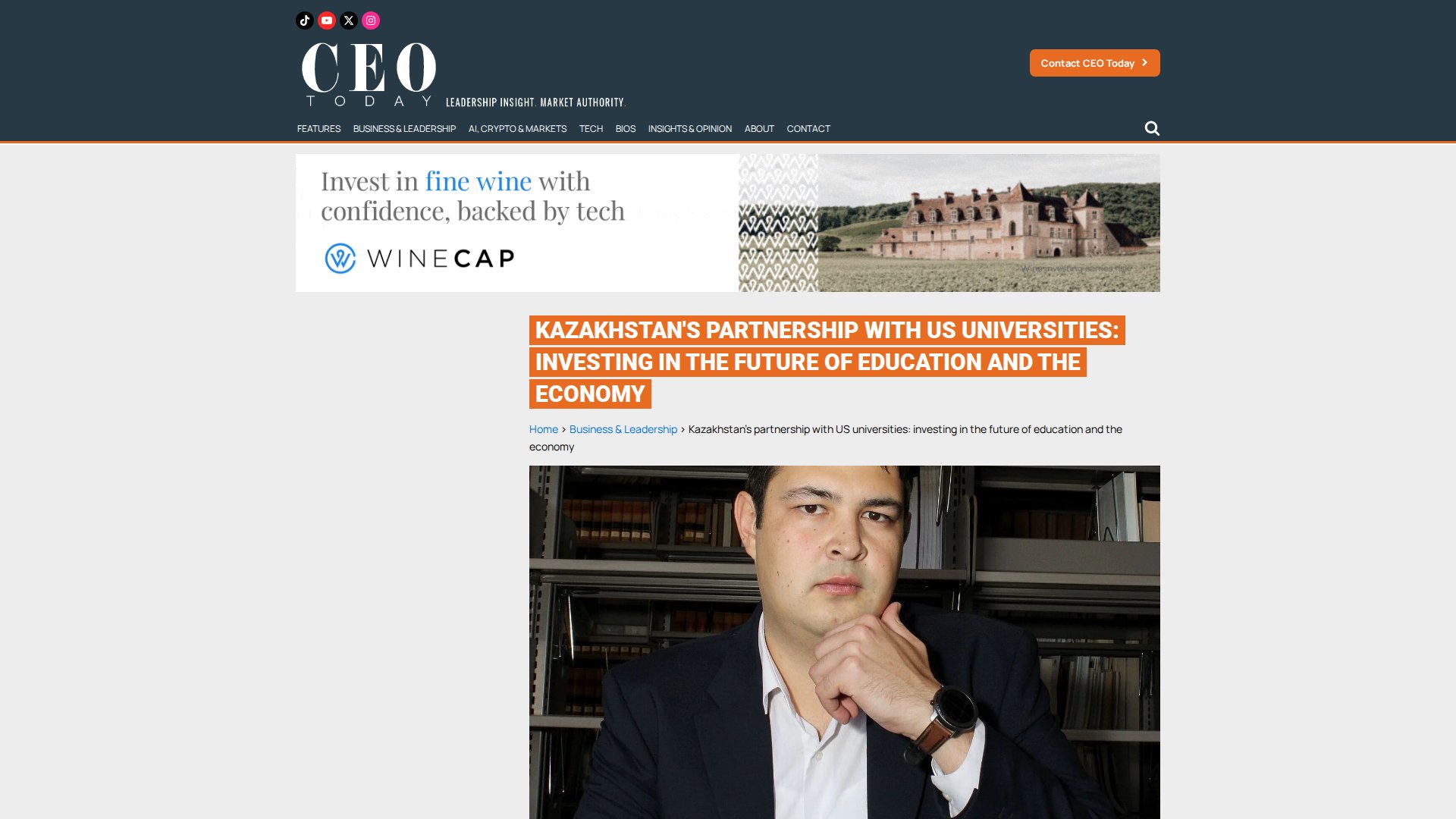 Kazakhstan's partnership with US universities: investing in the future of education and the economy - CEO Today