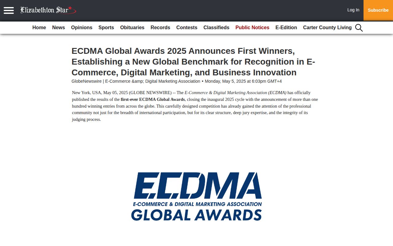 ECDMA Global Awards 2025 Announces First Winners, Establishing a New Global Benchmark for Recognition in E-Commerce, Digital Marketing, and Business Innovation