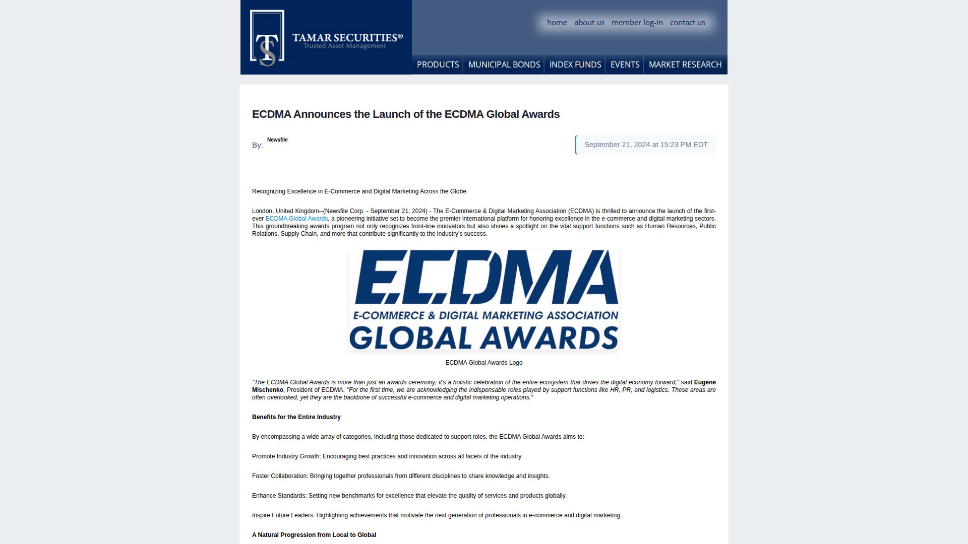 ECDMA Announces the Launch of the ECDMA Global Awards