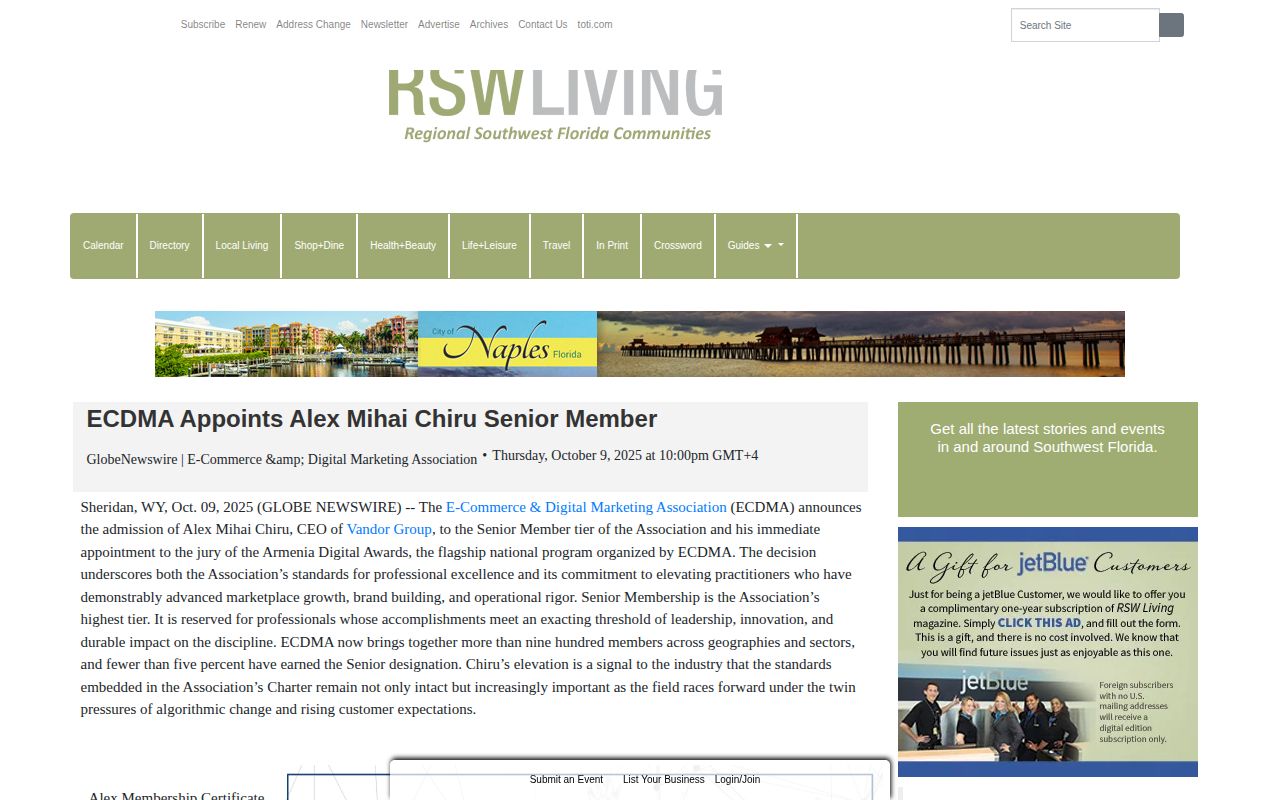 ECDMA Appoints Alex Mihai Chiru Senior Member