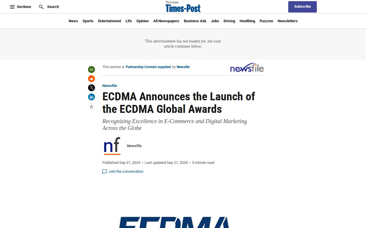ECDMA Announces the Launch of the ECDMA Global Awards