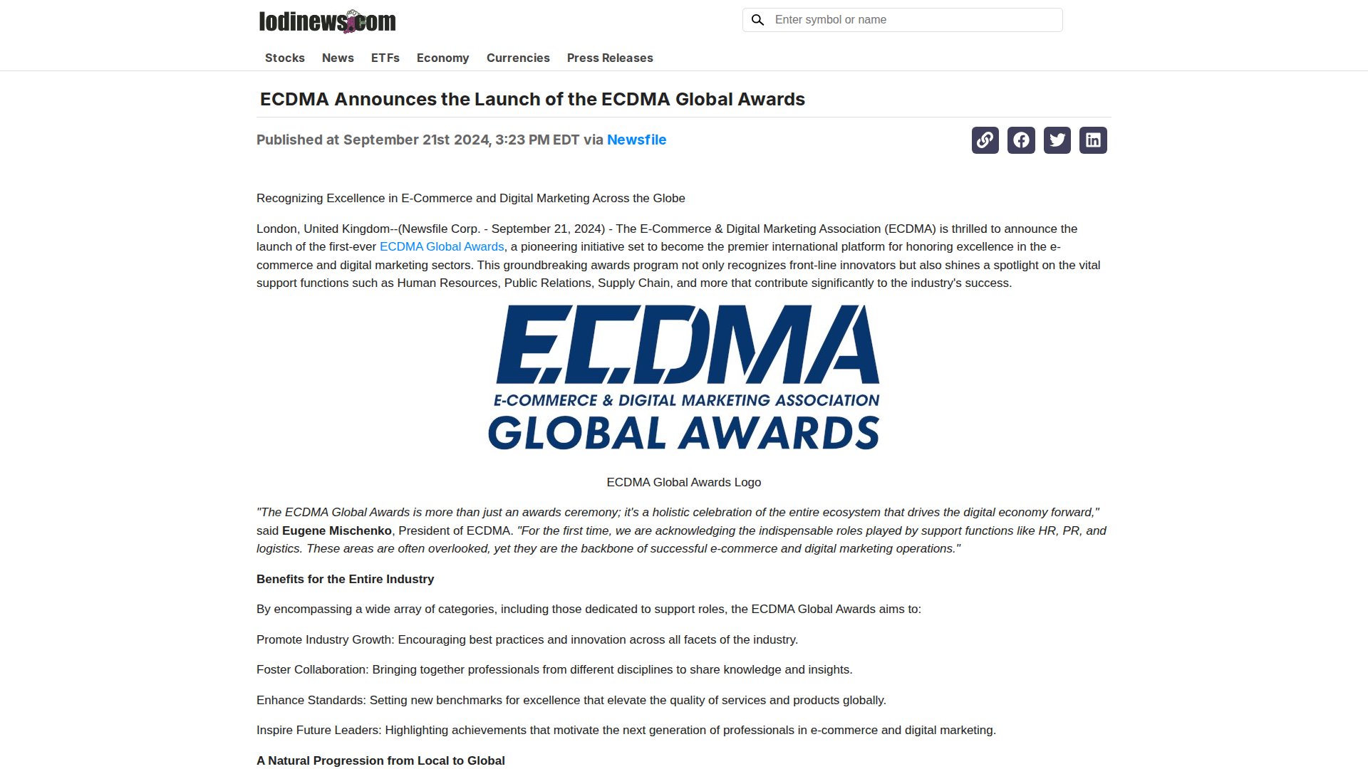 ECDMA Announces the Launch of the ECDMA Global Awards