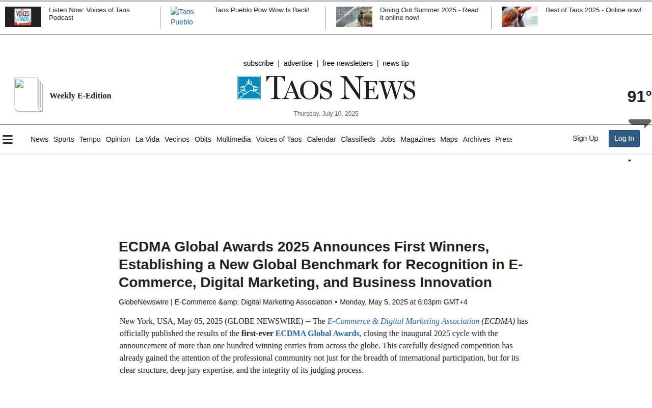 ECDMA Global Awards 2025 Announces First Winners, Establishing a New Global Benchmark for Recognition in E-Commerce, Digital Marketing, and Business Innovation