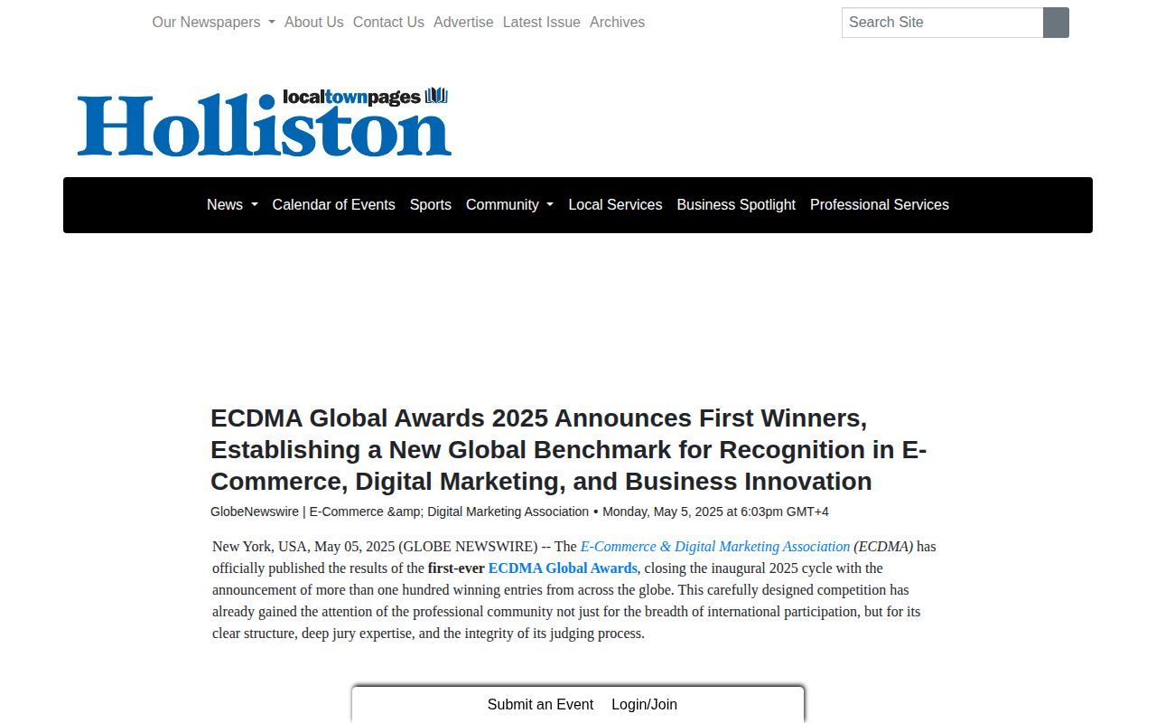 ECDMA Global Awards 2025 Announces First Winners, Establishing a New Global Benchmark for Recognition in E-Commerce, Digital Marketing, and Business Innovation