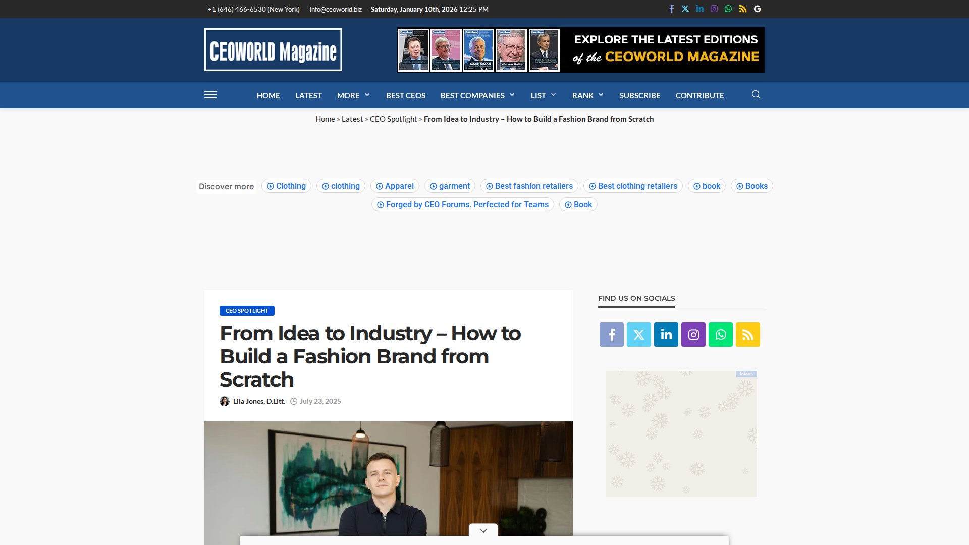 From Idea to Industry - How to Build a Fashion Brand from Scratch - CEOWORLD magazine