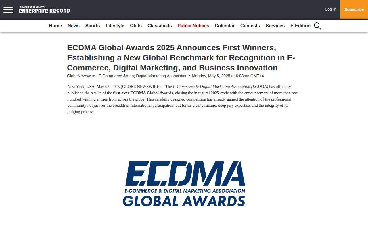 ECDMA Global Awards 2025 Announces First Winners, Establishing a New Global Benchmark for Recognition in E-Commerce, Digital Marketing, and Business Innovation