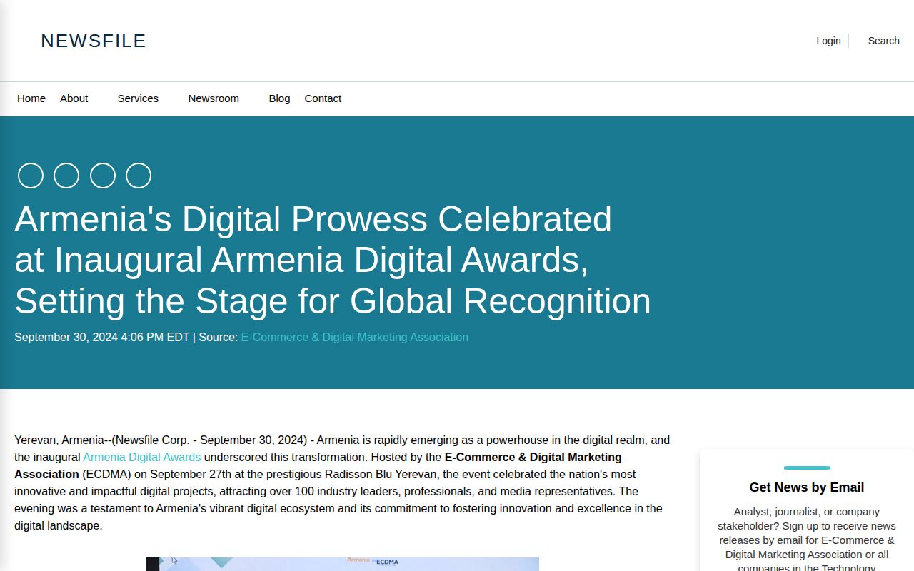 Armenia's Digital Prowess Celebrated at Inaugural Armenia Digital Awards, Setting the Stage for Global Recognition