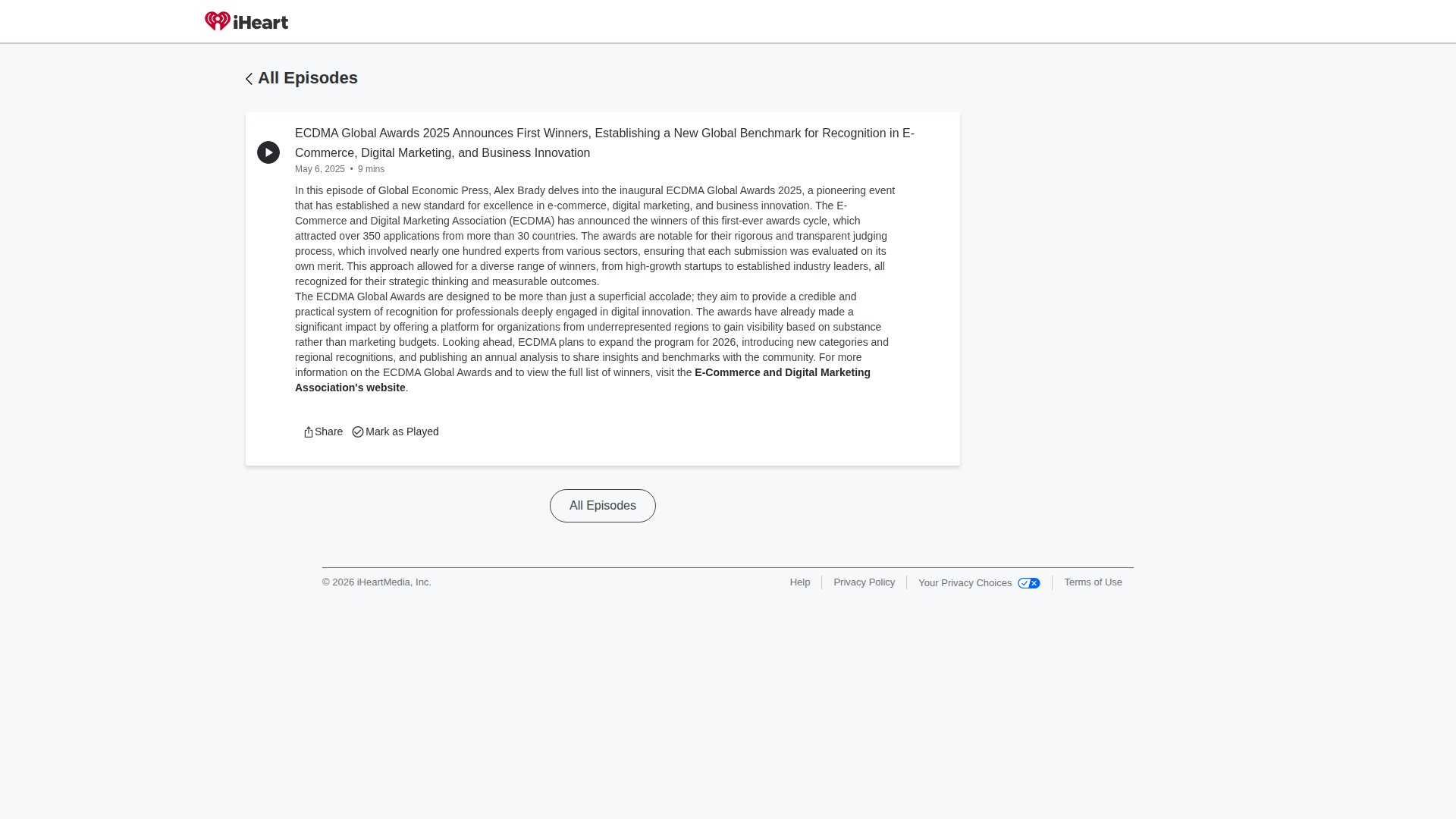 ECDMA Global Awards 2025 Announces First Winners, Establishing a New Global Benchmark for Recognition in E-Commerce, Digital Marketing, and Business Innovation - Global Economic Press | iHeart