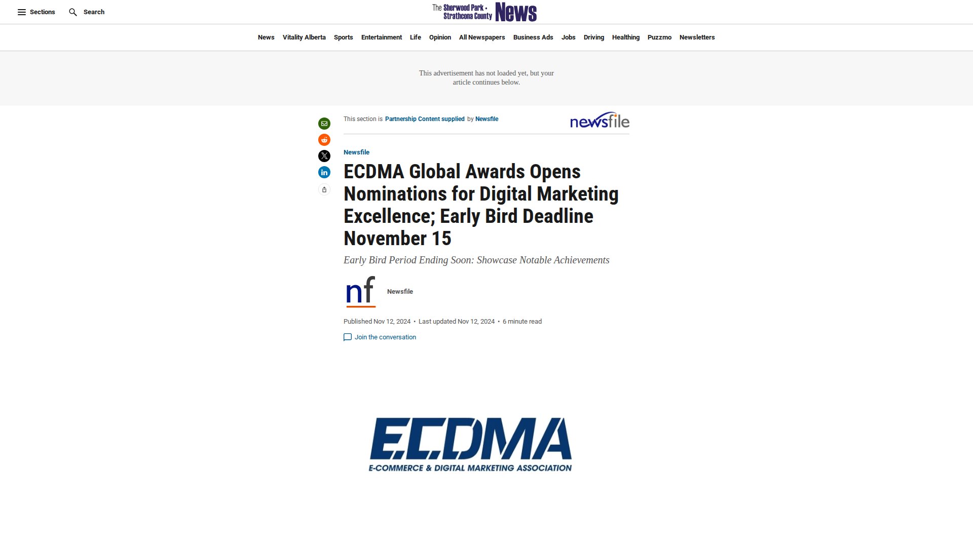 ECDMA Global Awards Opens Nominations for Digital Marketing Excellence; Early Bird Deadline November 15