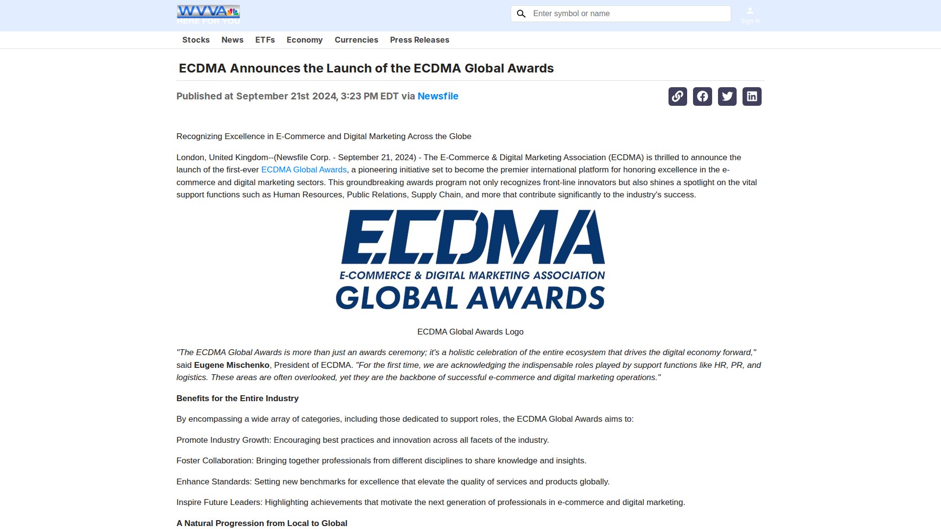 ECDMA Announces the Launch of the ECDMA Global Awards