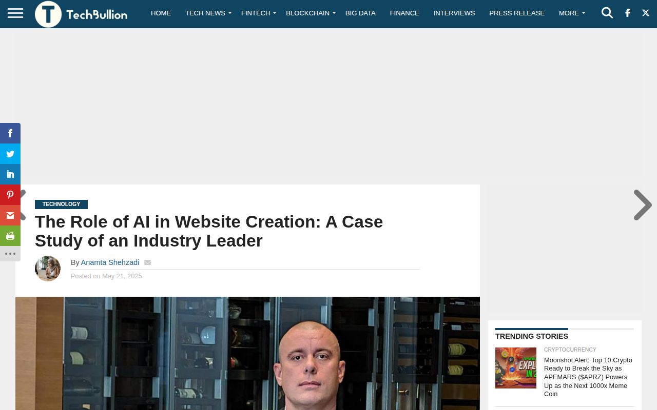 The Role of AI in Website Creation: A Case Study of an Industry Leader