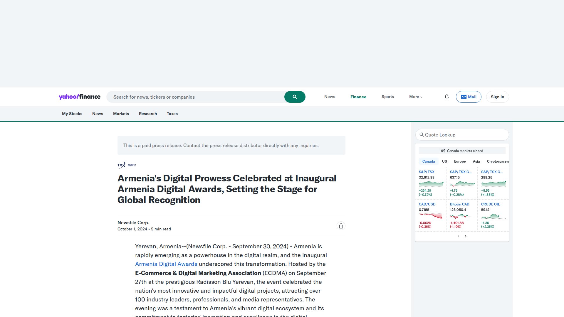 Armenia's Digital Prowess Celebrated at Inaugural Armenia Digital Awards, Setting the Stage for Global Recognition