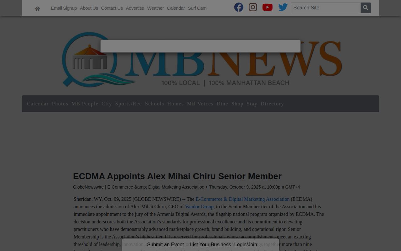 ECDMA Appoints Alex Mihai Chiru Senior Member