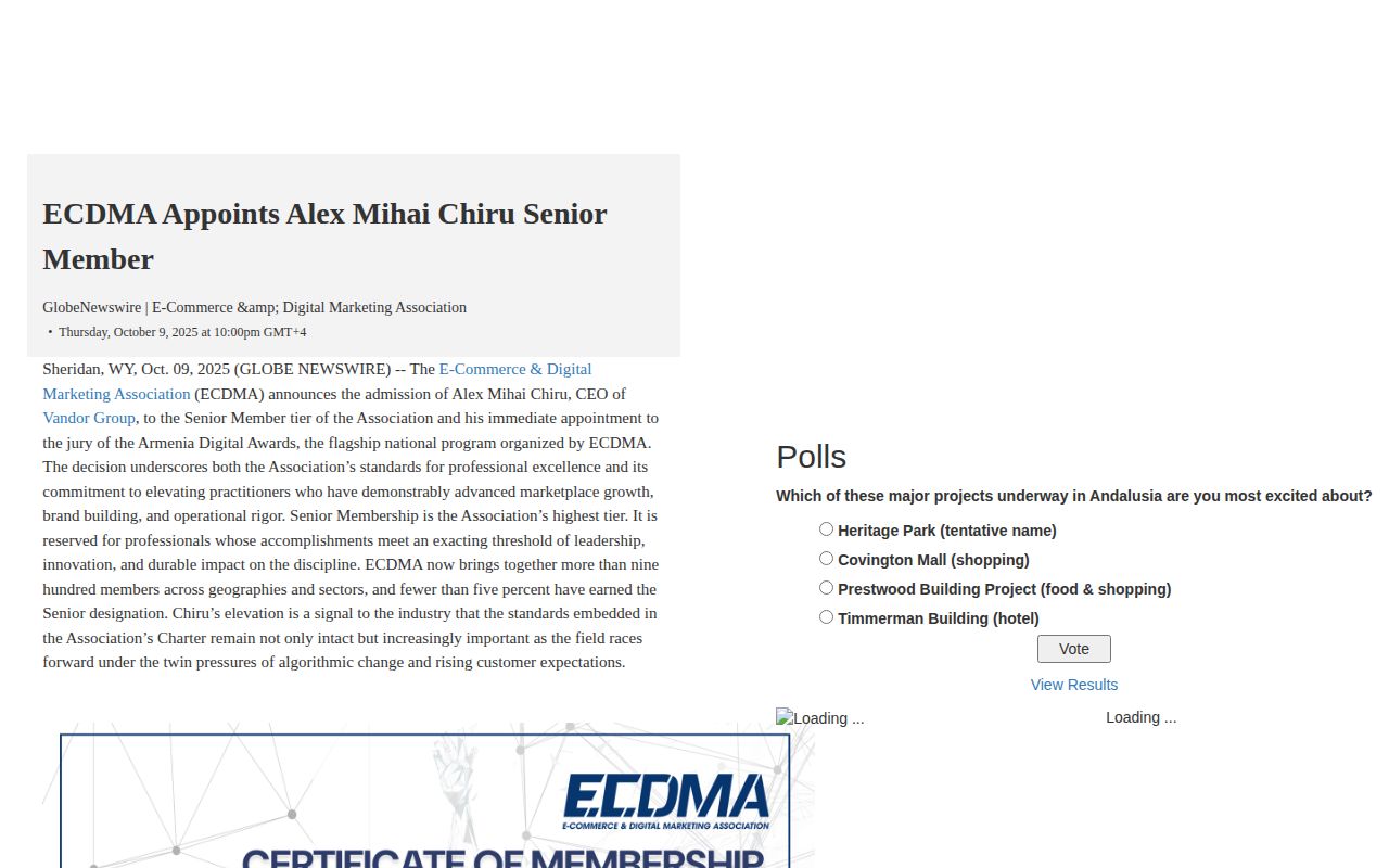 ECDMA Appoints Alex Mihai Chiru Senior Member