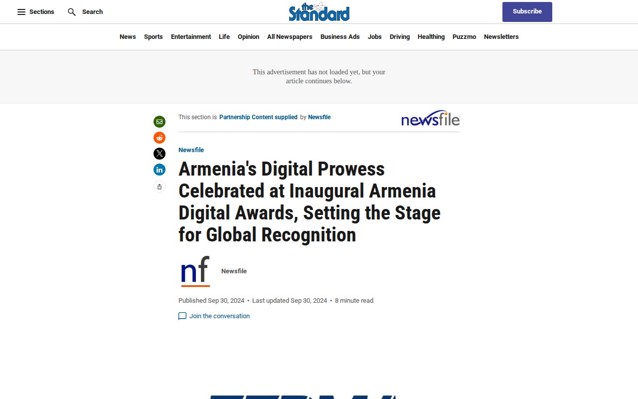 Armenia's Digital Prowess Celebrated at Inaugural Armenia Digital Awards, Setting the Stage for Global Recognition