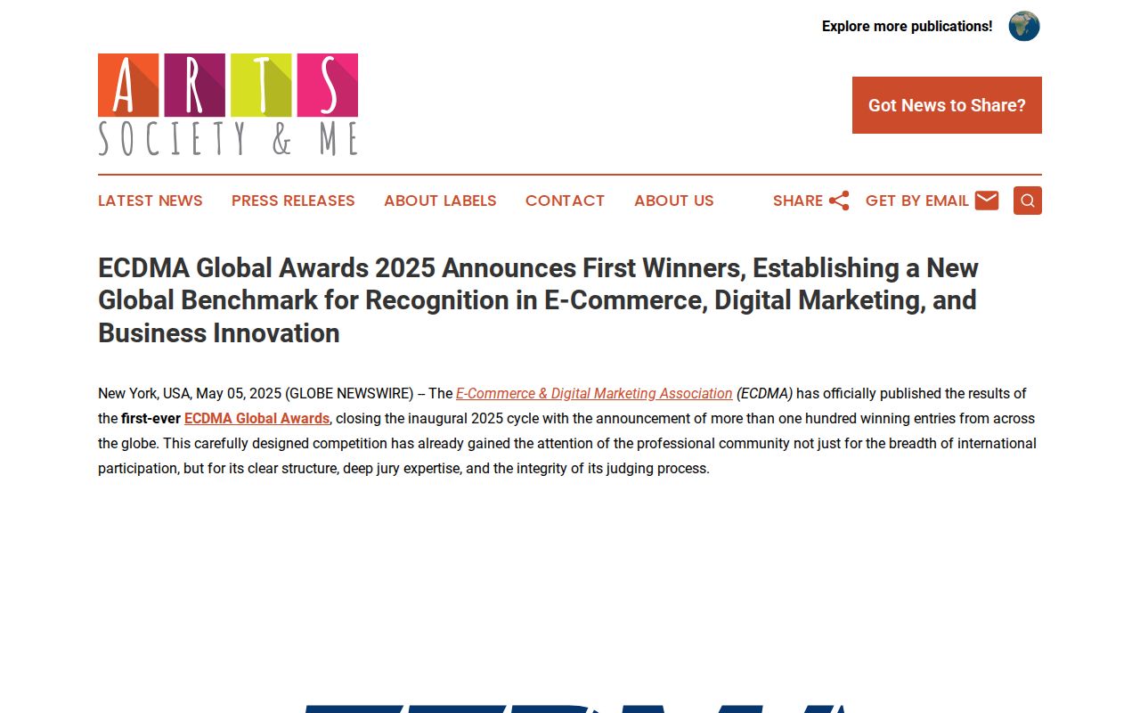 ECDMA Global Awards 2025 Announces First Winners, Establishing a New Global Benchmark for Recognition in E-Commerce, Digital Marketing, and Business Innovation | Arts, Society & Me