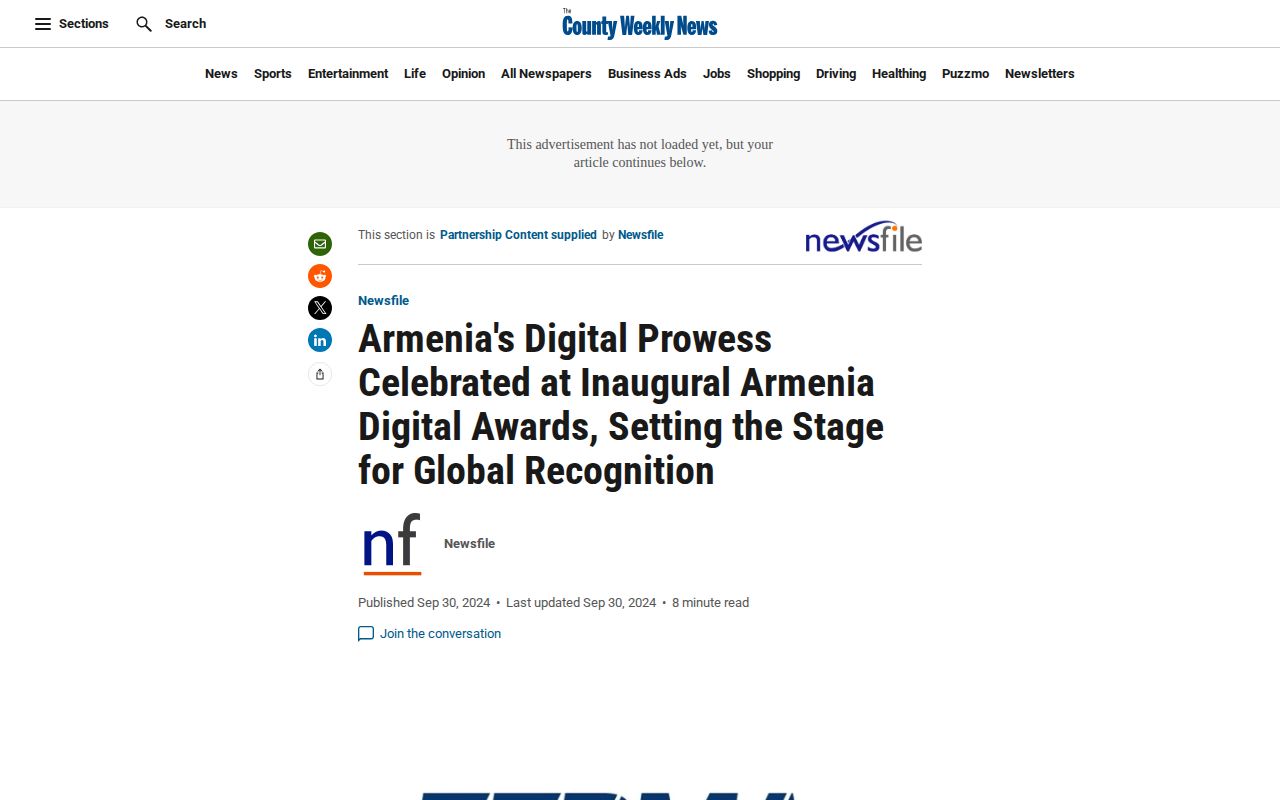 Armenia's Digital Prowess Celebrated at Inaugural Armenia Digital Awards, Setting the Stage for Global Recognition