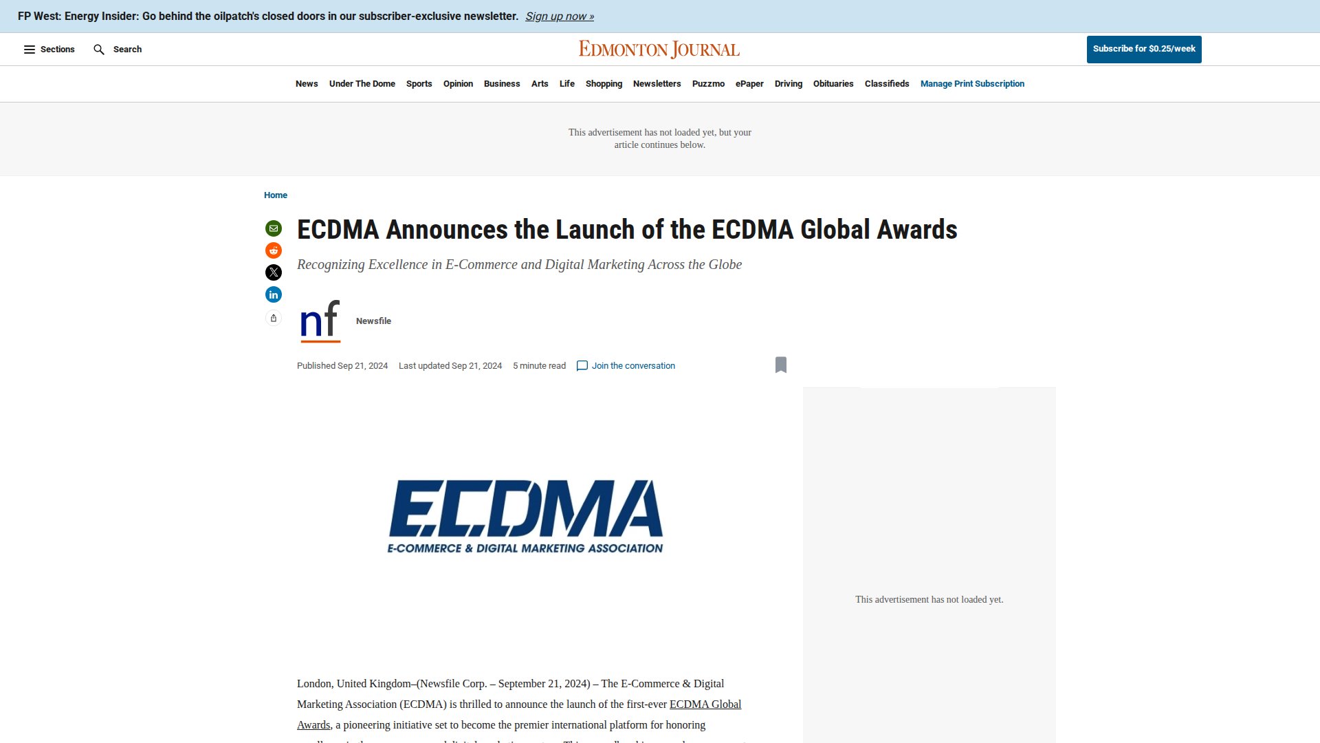 ECDMA Announces the Launch of the ECDMA Global Awards