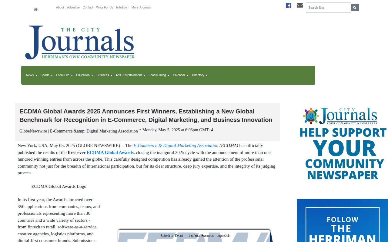 ECDMA Global Awards 2025 Announces First Winners, Establishing a New Global Benchmark for Recognition in E-Commerce, Digital Marketing, and Business Innovation