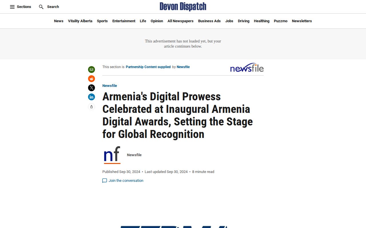 Armenia's Digital Prowess Celebrated at Inaugural Armenia Digital Awards, Setting the Stage for Global Recognition