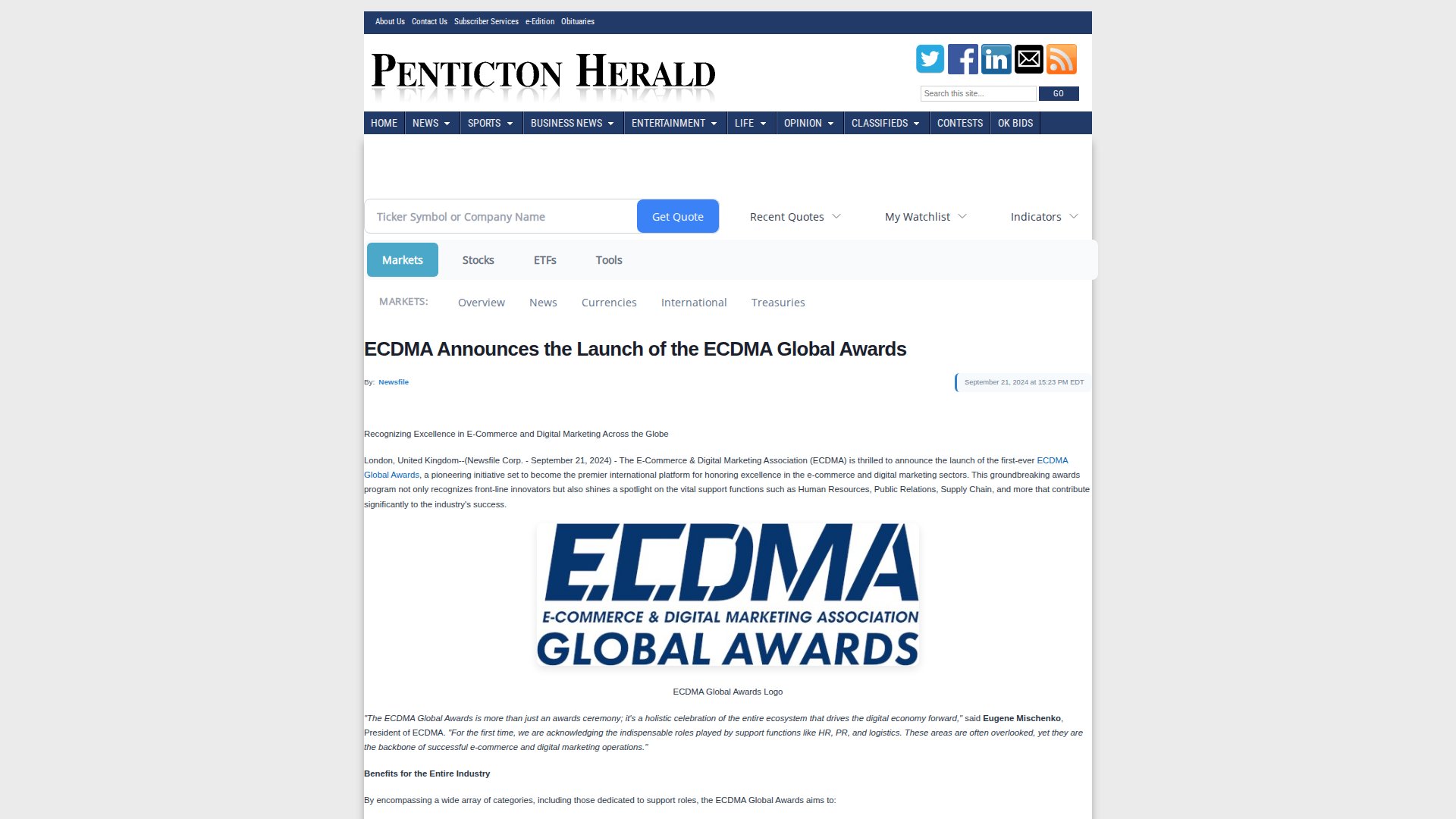 ECDMA Announces the Launch of the ECDMA Global Awards