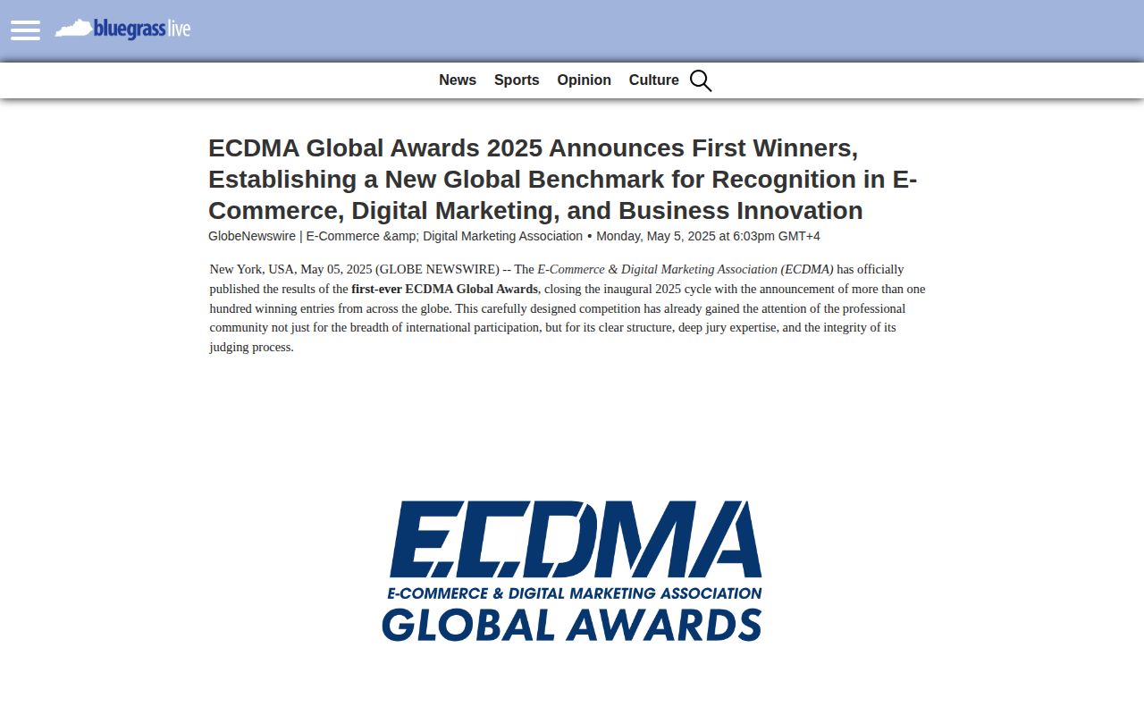 ECDMA Global Awards 2025 Announces First Winners, Establishing a New Global Benchmark for Recognition in E-Commerce, Digital Marketing, and Business Innovation