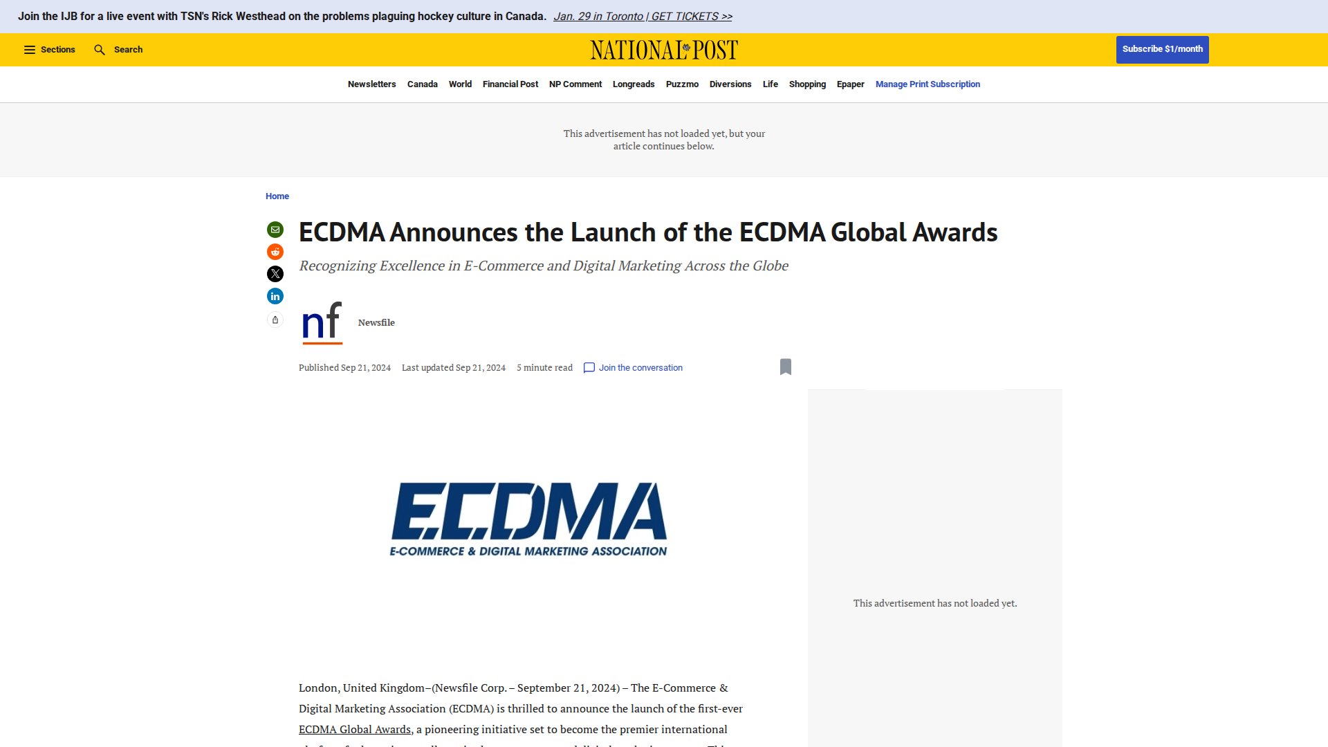 ECDMA Announces the Launch of the ECDMA Global Awards