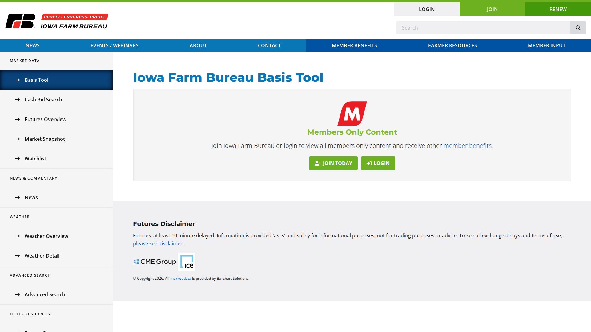 Iowa Farm Bureau Basis Tool