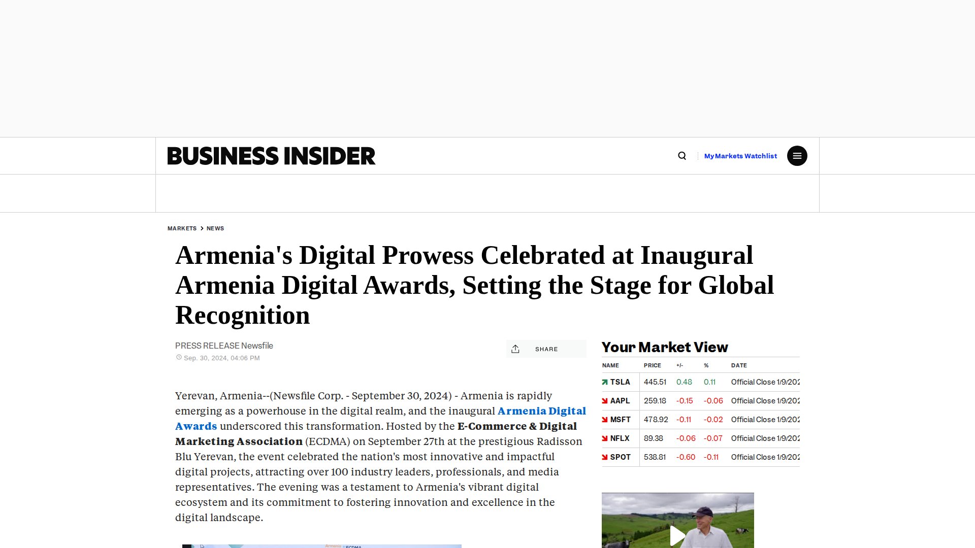 Armenia's Digital Prowess Celebrated at Inaugural Armenia Digital Awards, Setting the Stage for Global Recognition