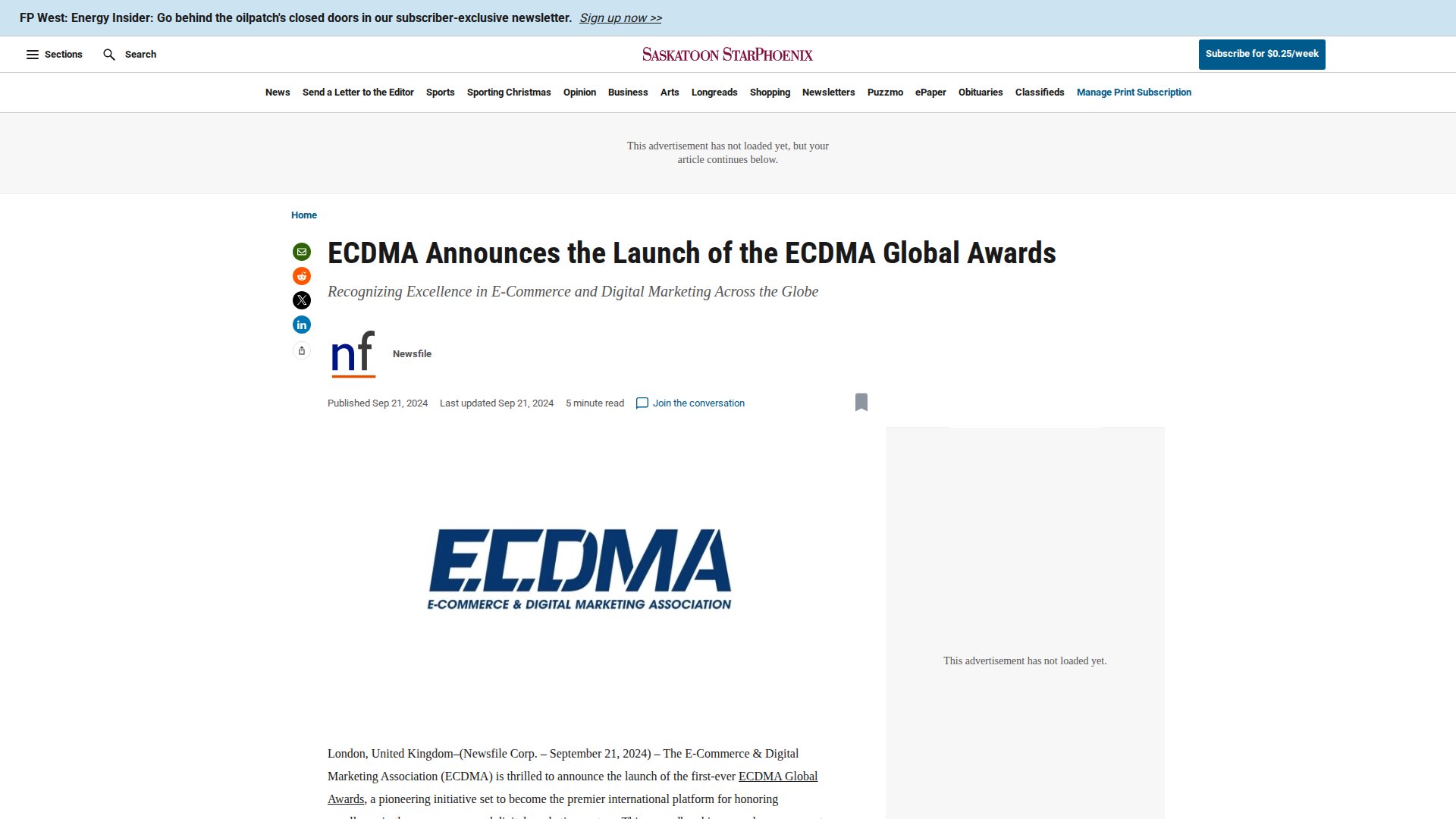 ECDMA Announces the Launch of the ECDMA Global Awards