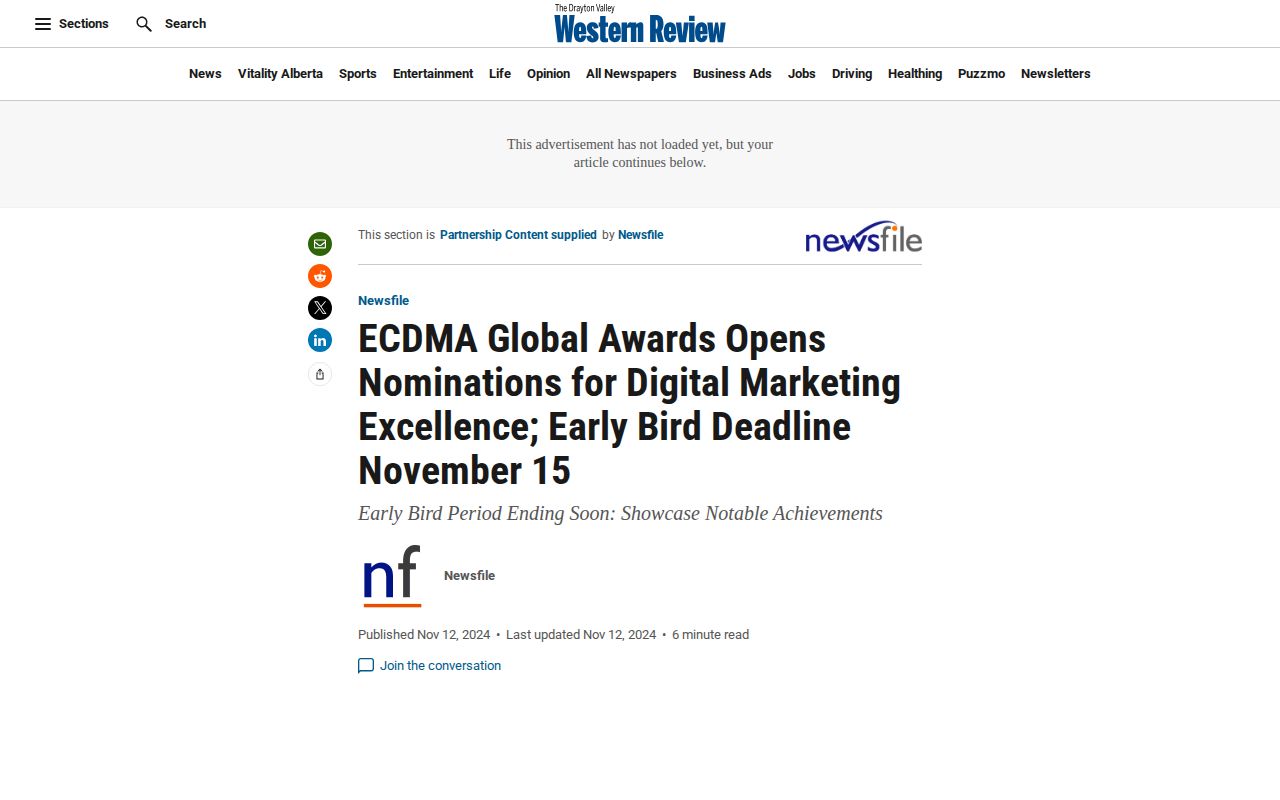 ECDMA Global Awards Opens Nominations for Digital Marketing Excellence; Early Bird Deadline November 15