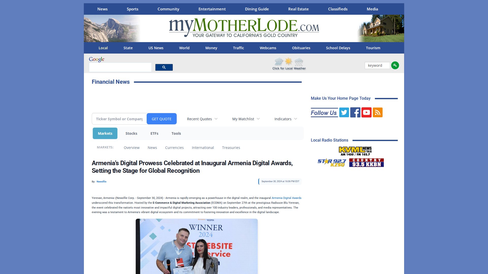 Armenia's Digital Prowess Celebrated at Inaugural Armenia Digital Awards, Setting the Stage for Global Recognition