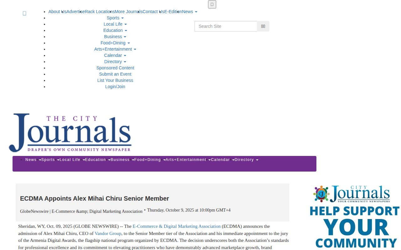 ECDMA Appoints Alex Mihai Chiru Senior Member