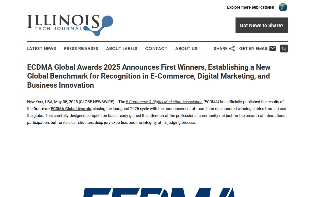 ECDMA Global Awards 2025 Announces First Winners, Establishing a New Global Benchmark for Recognition in E-Commerce, Digital Marketing, and Business Innovation | Illinois Tech Journal